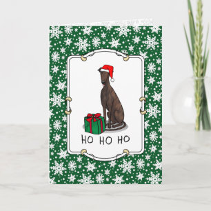 Cartão Cachorro de Greyhound (Bindle) de Natal