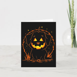 Cartão Cachorro de Halloween Abóbora Manga Longa