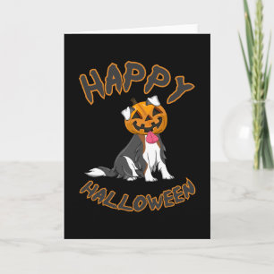 Cartão Cachorro de Halloween Abóbora Presente de Terror
