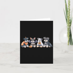 Cartão Cachorro de Halloween Miniatura Schnauzer Bruxa Fa