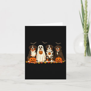 Cartão Cachorro de Montanha Bernês de Halloween Fantasma