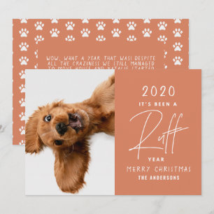 Cartão Cachorro de Natal, ano de ruff engraçado no cart