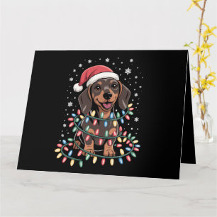 Cartão Cachorro de Natal Dachshund Papai Noel Xmas Wiener