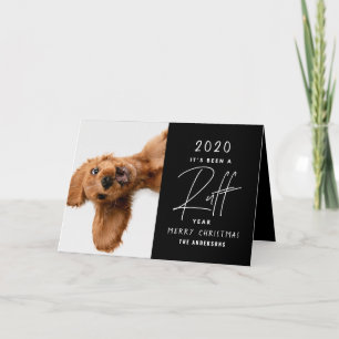 Cartão Cachorro de Natal engraçado ano em revisão ruff