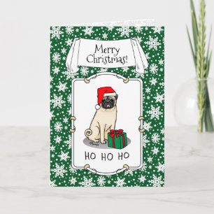 Cartão Cachorro de Papai Noel de Natal (desfiladeiro)