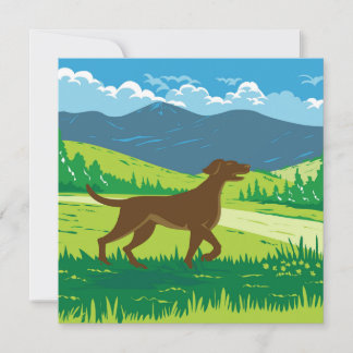 Cartão Cachorro de Ponteiro Inglês com Monte Redfield no 