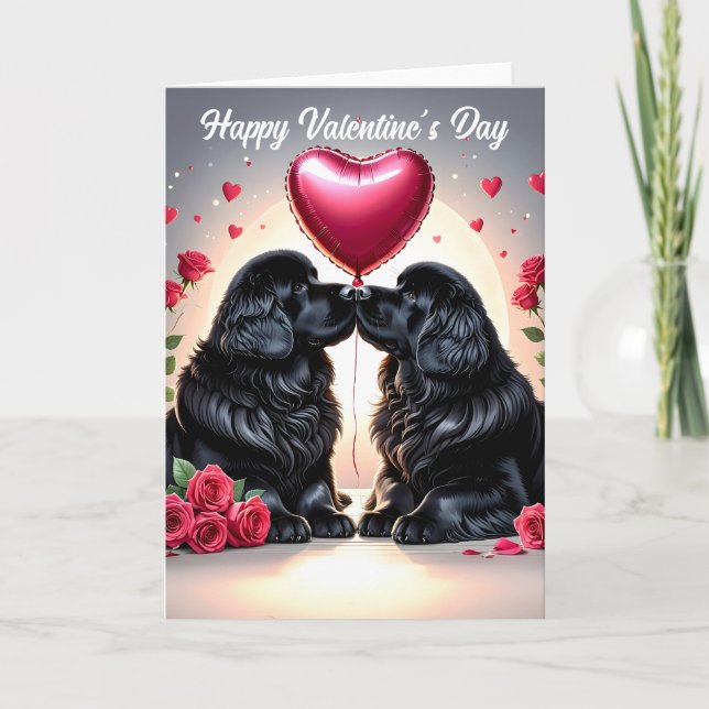 Cartão Cachorro de Terra Nova do Dia dos Namorados (Frente)