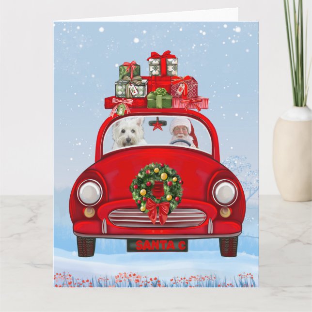 Cartão Cachorro de Terrier Branco, West Highland, com Pap (Frente)