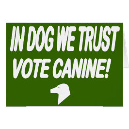 Cartão Cachorro de Voto com Texto Branco