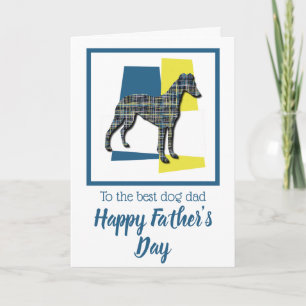 Cartão Cachorro de Whippet Silhouette TriColor Dia do Pai