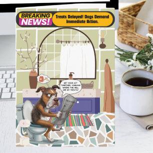 Cartão Cachorro Dessatisfeito Sentado No Banheiro Sente-S