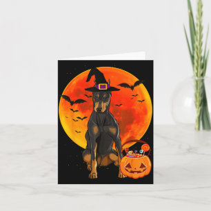 Cartão Cachorro Dia das Bruxas Doberman Pinscher Jack O L
