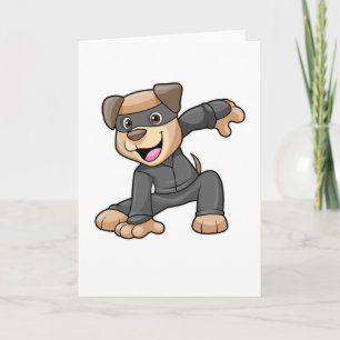 Cartão Cachorro disfarçado de Ninja