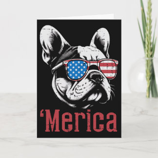 Cartão Cachorro Do Dia 4 De Julho Bulldog Francês Merica