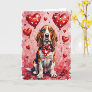 Cartão Cachorro do Dia dos Namorados da Raça Basset Hound