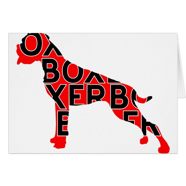 Cartão Cachorro do Fundo de Texto Boxer (Frente Horizontal)