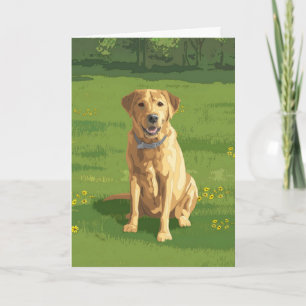 Cartão Cachorro do Retriever Labrador Amarelo