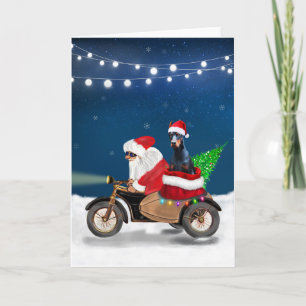 Cartão Cachorro Doberman Papai Noel Natal  