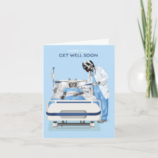 Cartão Cachorro Dotty e Gatinho no Hospital Fiquem bem em