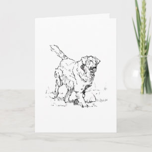 Cartão Cachorro Dourado Feliz, Personalizado