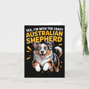 Cartão Cachorro Engraçado Com O Pastor Australiano Louco