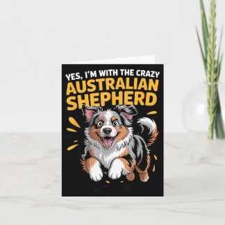 Cartão Cachorro Engraçado Com O Pastor Australiano Louco