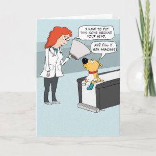 Cartão Cachorro Engraçado Cone de Cachorros Aniversário