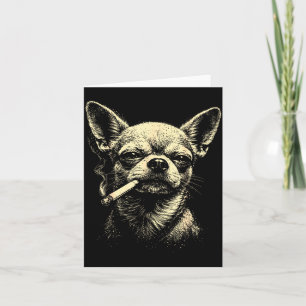 Cartão Cachorro Engraçado Fumando Cigarro Chihuahua Meme