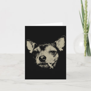 Cartão Cachorro Engraçado Fumando Cigarro Meme Chihuahua