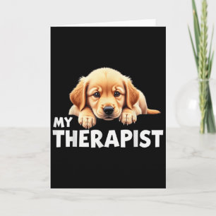Cartão Cachorro Engraçado Meu Terapeuta Retriever Dourado