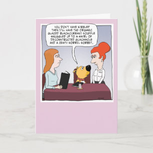 Cartão Cachorro Engraçado Ordena Rico Banquete Aniversári