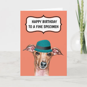 Cartão Cachorro engraçado para pai, bom humor de vinho