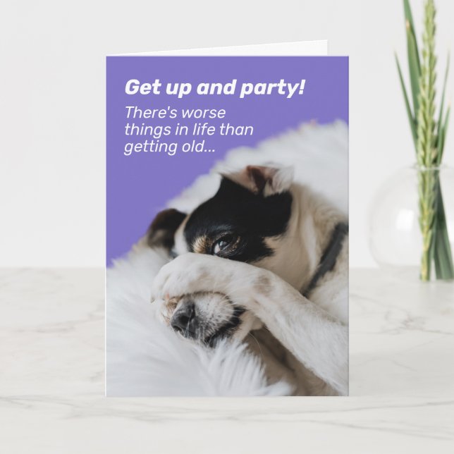 Cartão Cachorro Escondendo Face - Há coisas piores no ani (Frente)