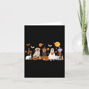 Cartão Cachorro Fantasma Bruxa Múmia Halloween Homens Mul