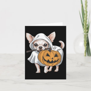 Cartão Cachorro Fantasma Chihuahua Feminino Halloween