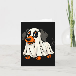 Cartão Cachorro fantasma fofo dachshund halloween