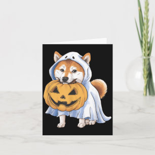 Cartão Cachorro Fantasma Shiba Inu Halloween