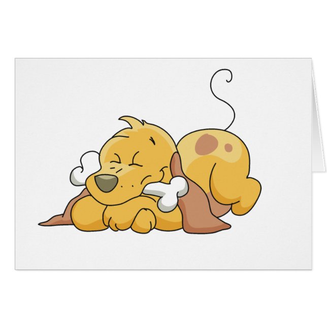 Cartão Cachorro Feliz com Camisetas Ósseos e presentes (Frente Horizontal)