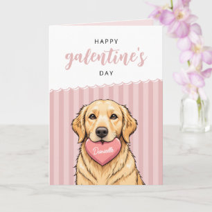 Cartão Cachorro Fofo Moderno com Coração Feliz Dia das Ga