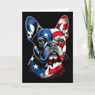 Cartão Cachorro francês fofo cachorro engraçado bandeira