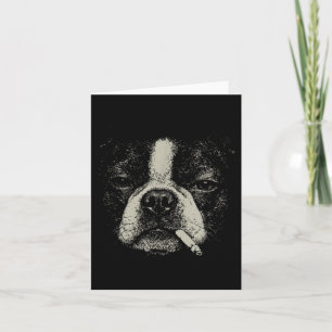 Cartão Cachorro Fumando Cigarro Engraçado Meme Boston Ter