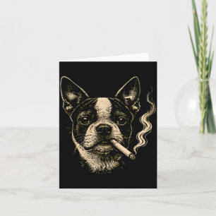 Cartão Cachorro Fumando Cigarro Engraçado Meme Boston Ter