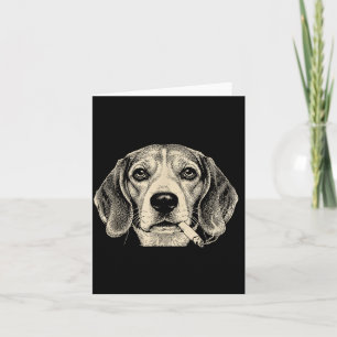 Cartão Cachorro Fumando Cigarro Meme Engraçado de Beagle