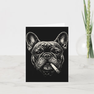 Cartão Cachorro fumando cigarro meme engraçado do bulldog