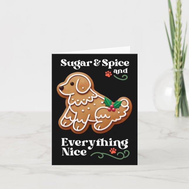Cartão Cachorro Gengibre Açúcar Spice Biscoito de Natal (Frente)