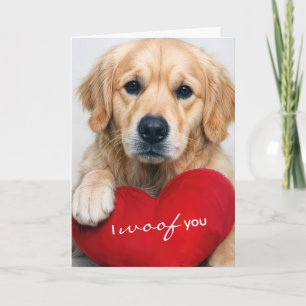 Cartão Cachorro Golden Retriever de Aniversário Com Trave