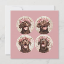 Cachorro Labrador Chocolate Personalizado com Flor