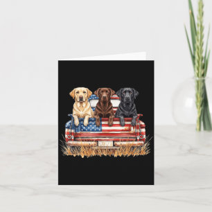 Cartão Cachorro Labrador Patriótico Bandeira Americana Ca