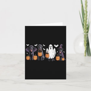 Cartão Cachorro Labrador Preto Fofo de Halloween Abóbora