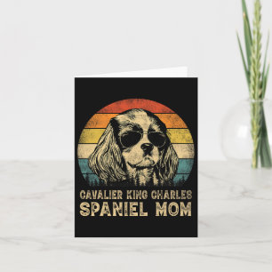 Cartão Cachorro Mãe Spaniel Cavalier King Charles Vintage